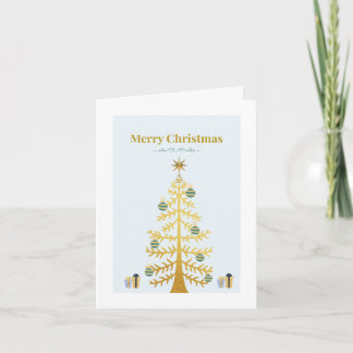 Cartes Pour Fêtes Annuelles Minimalist Gold Tree Design