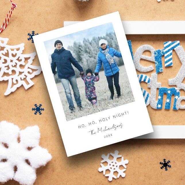 Cartes Pour Fêtes Annuelles Minimalist Simple Photo Family Christmas (Minimalist Simple Photo Family Christmas Holiday Card with Envelope.)