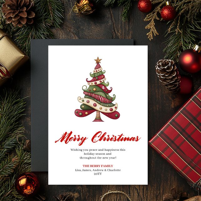 Cartes Pour Fêtes Annuelles Minimalist Unique Christmas Tree Greeting Design (Minimalist Unique Christmas Tree Greeting Design)