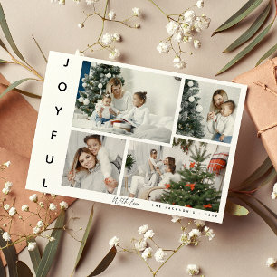 Cartes Pour Fêtes Annuelles Minimaliste Collage de Photos JOYEUX Noël
