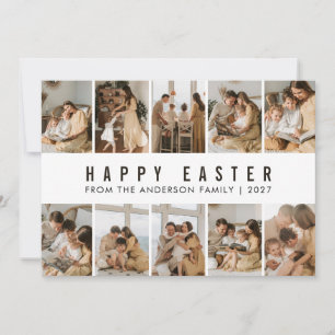 Cartes Pour Fêtes Annuelles Minimaliste Élégant 10 Grille de Photos de Pâques 