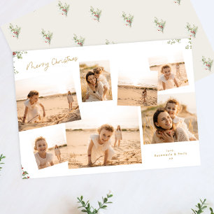 Cartes Pour Fêtes Annuelles Minimaliste Élégant Botanique de Noël 7 Photos 