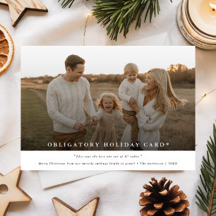 Cartes Pour Fêtes Annuelles Minimaliste Funny Photo Famille Obligatoire Noël