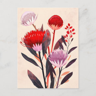 Cartes Pour Fêtes Annuelles Minimaliste Moderne Bohème Floral Botanique