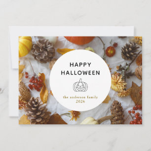 Cartes Pour Fêtes Annuelles Minimaliste moderne Éffrayant Happy Halloween 3 Ph
