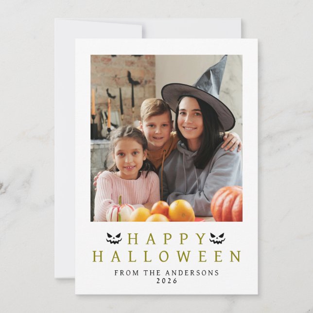 Cartes Pour Fêtes Annuelles Minimaliste moderne Éffrayant Joyeux Halloween 1 P (Devant)