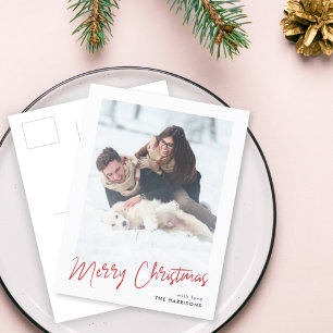Cartes Pour Fêtes Annuelles Minimaliste moderne Simple photo de Noël élégant
