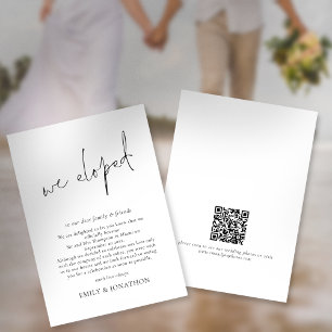 Cartes Pour Fêtes Annuelles Minimaliste Nous Elopement Script Elopement Faire-