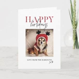 Cartes Pour Fêtes Annuelles Minimisez la photo de votre chien d'animaux domest