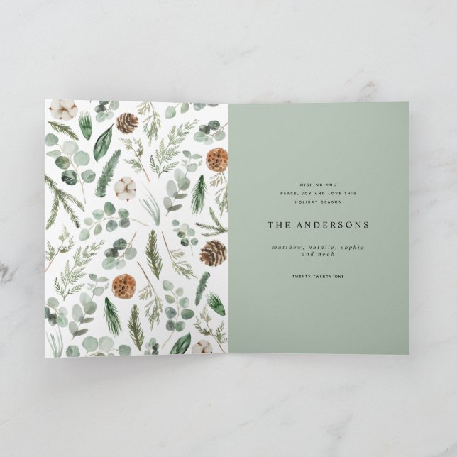 Cartes Pour Fêtes Annuelles Minimum moderne 1 photo Noël élégant script (Intérieur)