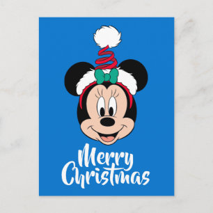 Cartes Pour Fêtes Annuelles Minnie   Casquette de Noël mignon