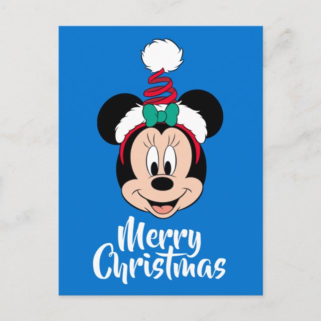Cartes Pour Fêtes Annuelles Minnie Mouse | Chapeau de Noël mignon (Devant)