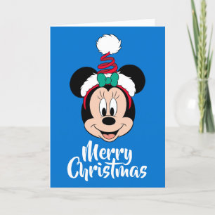 Cartes Pour Fêtes Annuelles Minnie Mouse   Chapeau de Noël mignon