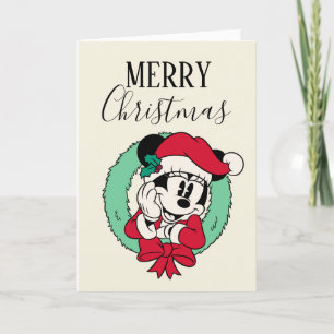 Cartes Pour Fêtes Annuelles Minnie Mouse   Couronne de Fêtes Mignonne
