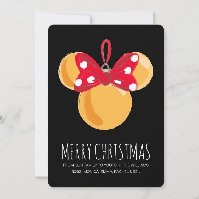 Cartes Pour Fêtes Annuelles Minnie Mouse Ornement de Noël (Devant)