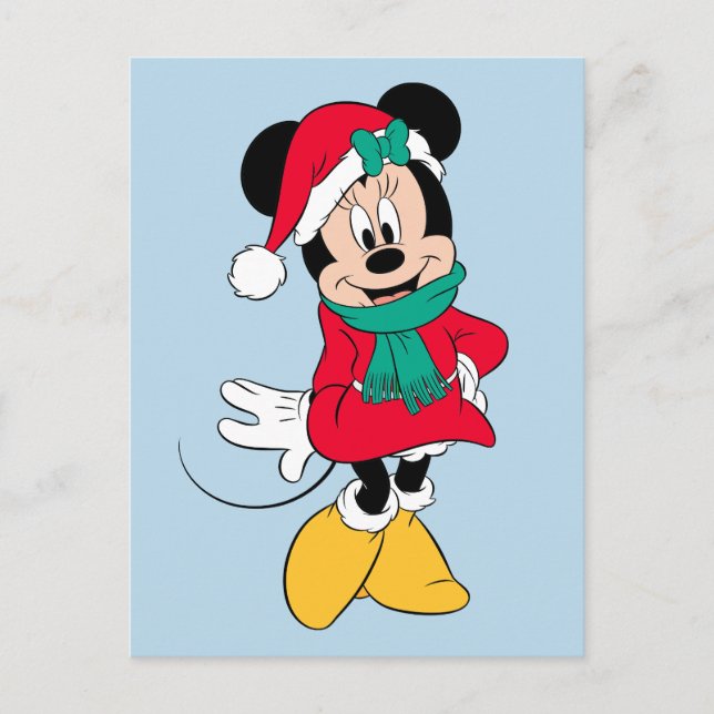 Cartes Pour Fêtes Annuelles Minnie Mouse | Tenue hivernale (Devant)