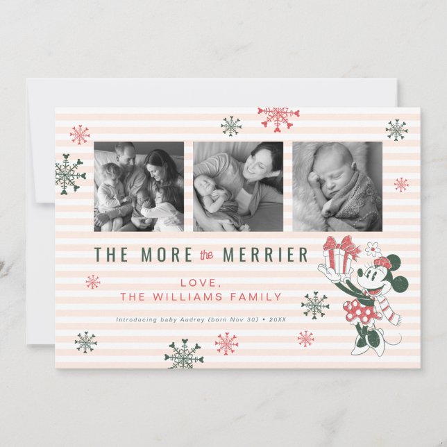 Cartes Pour Fêtes Annuelles Minnie Plus le Merrier Nouvel Enfant Noël (Devant)