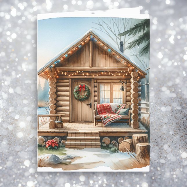 Cartes Pour Fêtes Annuelles Minuscule Cabine de journaux dans les Bois d'hiver (Créateur téléchargé)