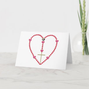 Cartes Pour Fêtes Annuelles Minuscule coeur Rosaire