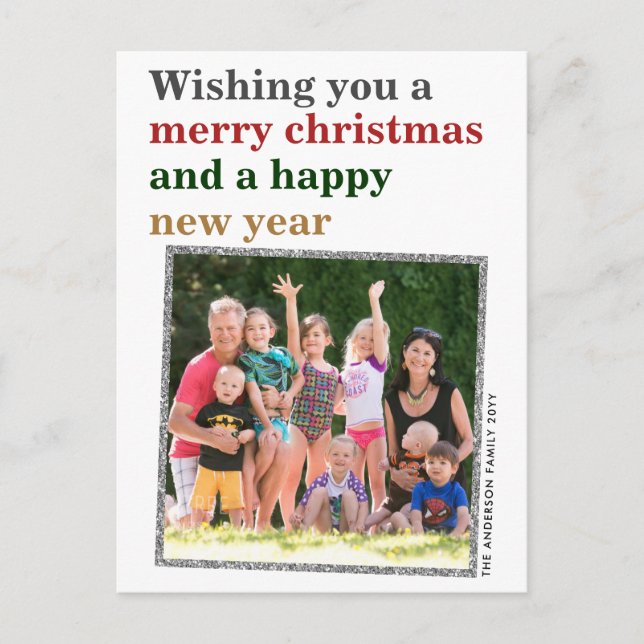 Cartes Pour Fêtes Annuelles Minuscule Rouge Joyeux Noël Or Nouvel An Photo (Devant)