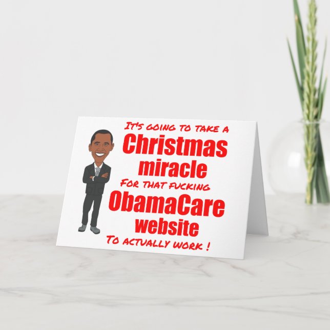 Cartes Pour Fêtes Annuelles Miracle de Noël de site Web d'ObamaCare (Devant)