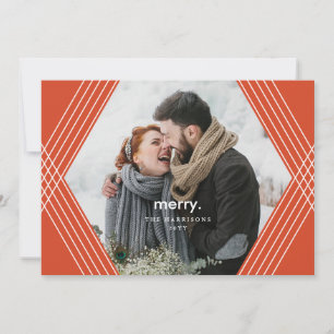 Cartes Pour Fêtes Annuelles Mise au point festive   5x7 Horizontal Orange  