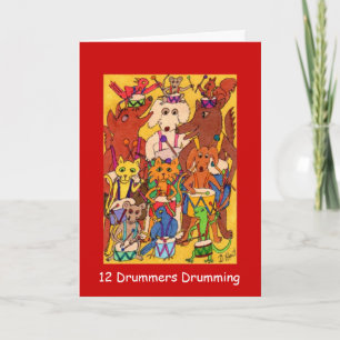 Cartes Pour Fêtes Annuelles Mise en tambour de 12 batteurs