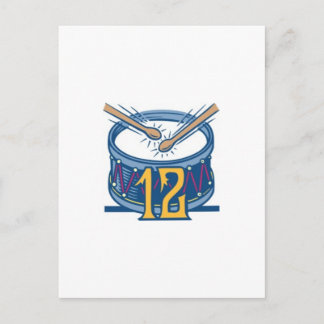 Cartes Pour Fêtes Annuelles Mise en tambour de douze batteurs