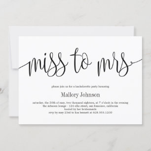 Cartes Pour Fêtes Annuelles Miss À Mme EDITABLE COULEUR Bachelorette Party