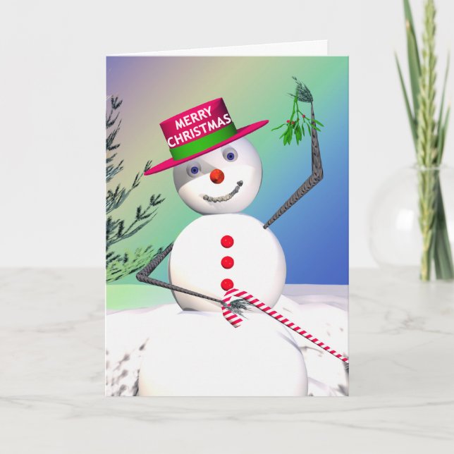 Cartes Pour Fêtes Annuelles Mistletoe de retenue des neiges (Devant)