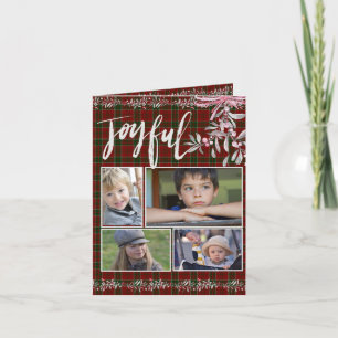 Cartes Pour Fêtes Annuelles Mistletoe gris rouge vert Noël Joyeux