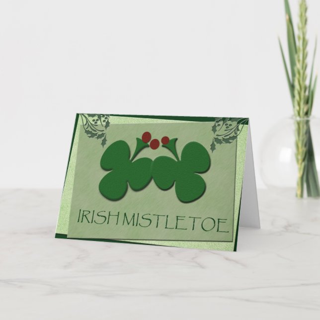 Cartes Pour Fêtes Annuelles Mistletoe irlandais - Montrez votre héritage irlan (Devant)