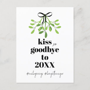 Cartes Pour Fêtes Annuelles Mistletoe Kiss Adieu Do Over Drôle