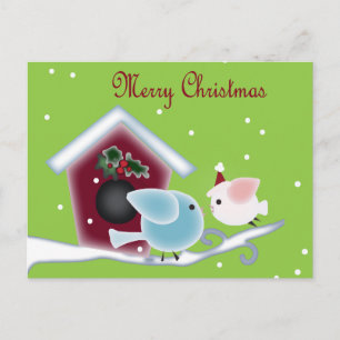 Cartes Pour Fêtes Annuelles mistletoe Kiss Inséparables Notre premier Noël