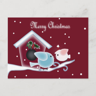 Cartes Pour Fêtes Annuelles mistletoe Kiss Inséparables Notre premier Noël