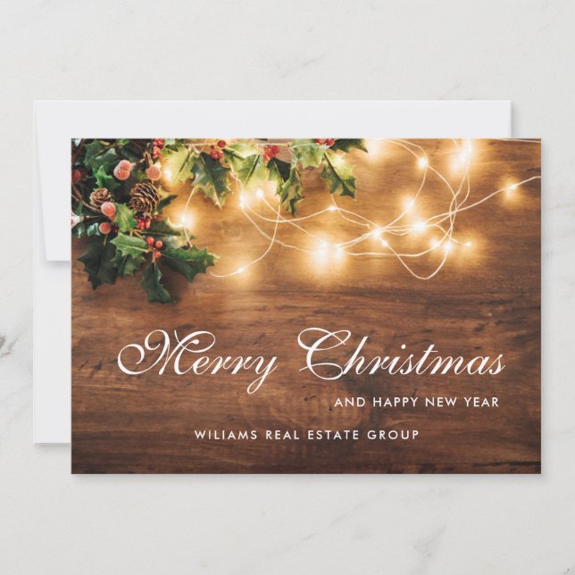 Cartes Pour Fêtes Annuelles Mistletoe Rustique Noël Accueil d'entreprise (Devant)