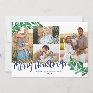 Cartes Pour Fêtes Annuelles Mistletoe Twigs Photo Collage Merry Christmas