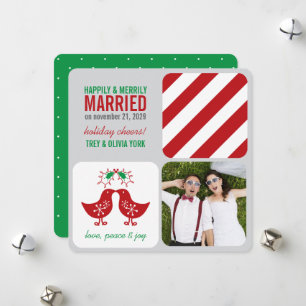 Cartes Pour Fêtes Annuelles Mistletoes Embrassant Des Poussins M. Et Mme Maria