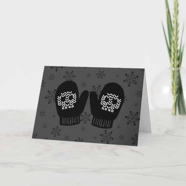 Cartes Pour Fêtes Annuelles Mittens crâne (Devant)
