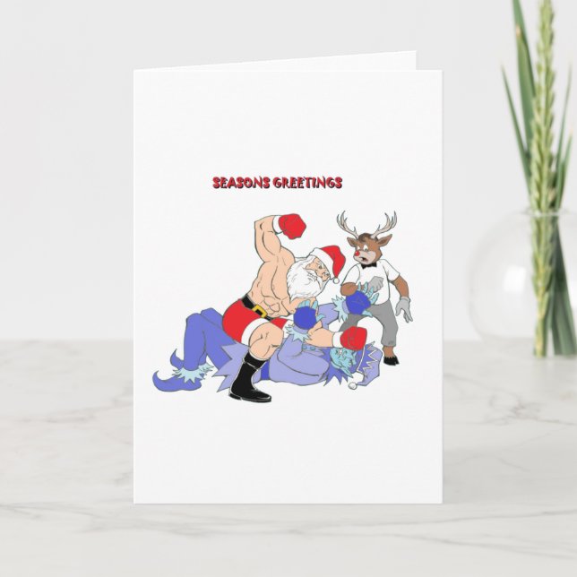 Cartes Pour Fêtes Annuelles MIXED MARTIAL ART Père Noël contre Jack Frost (Devant)