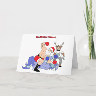 Cartes Pour Fêtes Annuelles MIXED MARTIAL ART Père Noël Vs Jack Frost