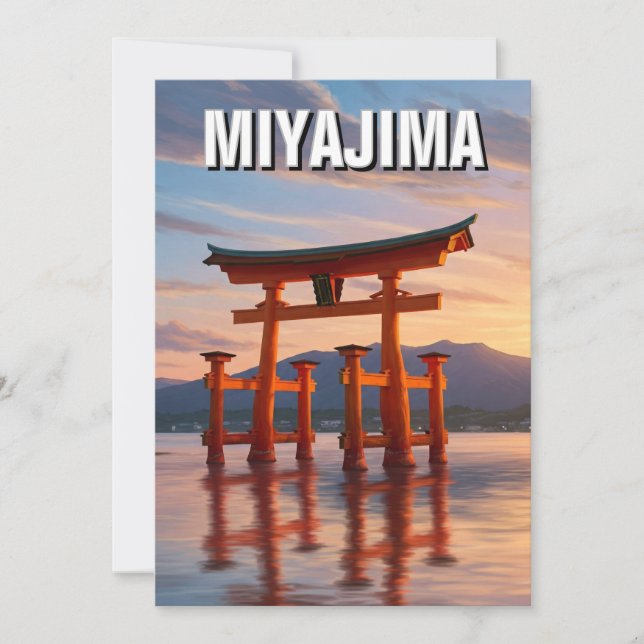 Cartes Pour Fêtes Annuelles Miyajima Flottant Torii Itsukushima Sanctuaire Voy (Devant)