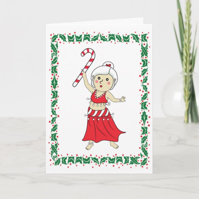 Cartes Pour Fêtes Annuelles Mme Claus de danse du ventre (Devant)