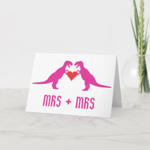 Cartes Pour Fêtes Annuelles Mme+Mme- L'amour est l'amour des dinosaures