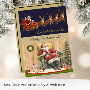 Cartes Pour Fêtes Annuelles Mme Santa Claus s'amuse la veille de Noël
