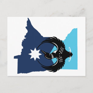 Cartes Pour Fêtes Annuelles MN Loon Rising - Drapeau de l'État du MN