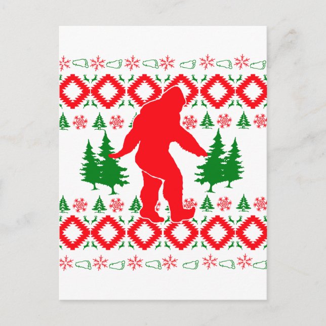 Cartes Pour Fêtes Annuelles Moche Xmas Bigfoot (Devant)