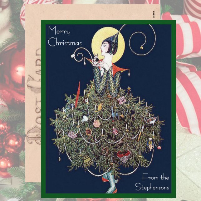 Cartes Pour Fêtes Annuelles Mode Art déco Arbre de Noël Rétro (Créateur téléchargé)