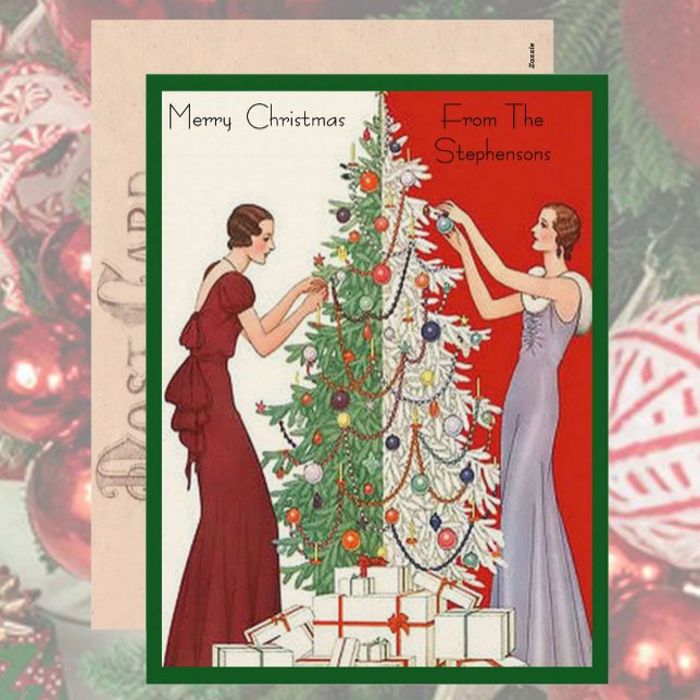Cartes Pour Fêtes Annuelles Mode Art déco Arbre de Noël Rétro (Créateur téléchargé)