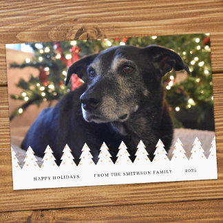 Cartes Pour Fêtes Annuelles Modern 1-Photo Collage Customizable Christmas Card